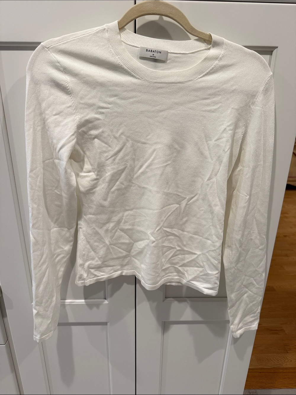 Babaton Cream Crewneck Long-Sleeve Top